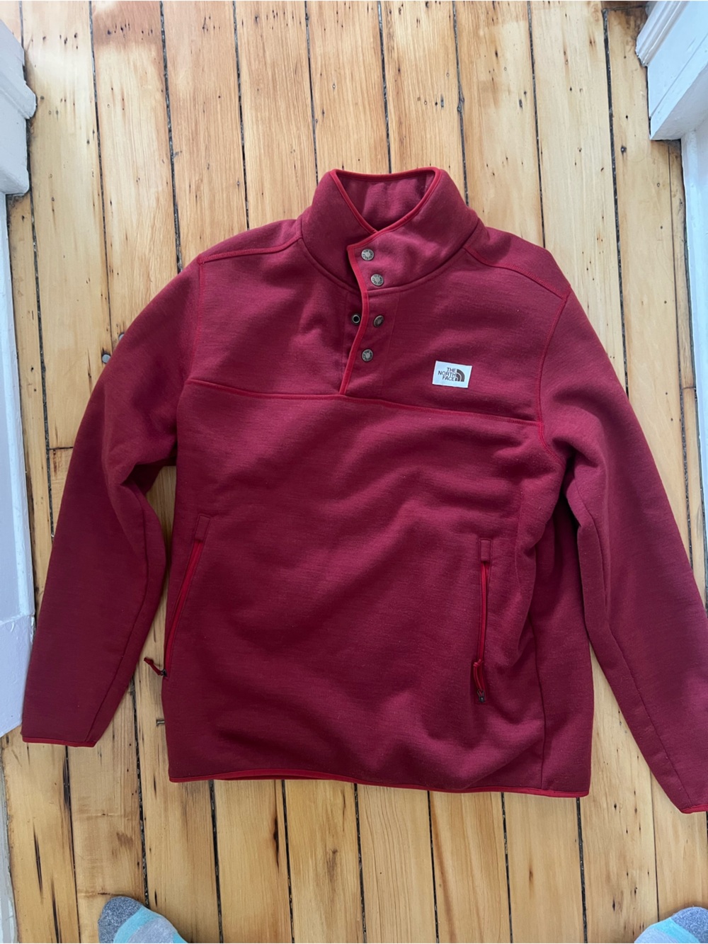 The North Face Men’s Red Snap-Front Crewneck Sweater